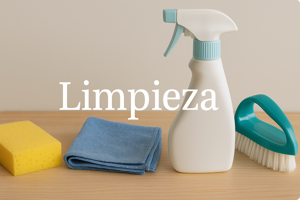 a digital photograph showcases cleaning supplies a